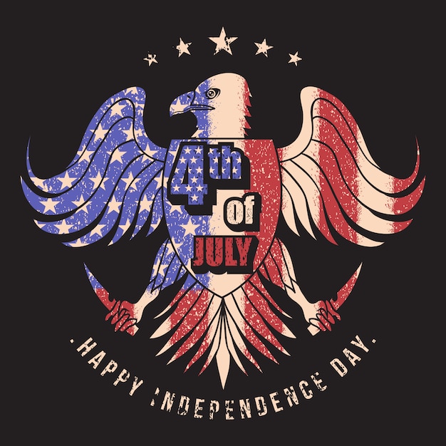 Download Premium Vector | Eagle usa flag 4th jully vector illustration