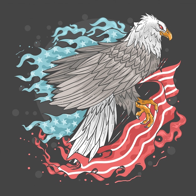 Download Premium Vector | Eagle usa flag fire