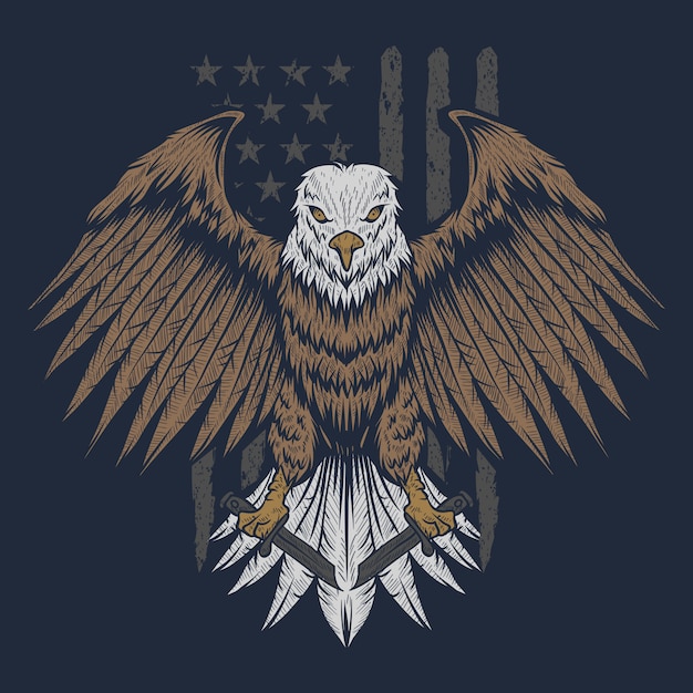 Download Eagle usa flag Vector | Premium Download