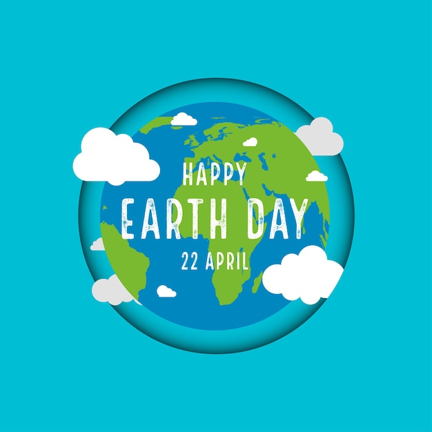 Premium Vector | Earth Day. 22 April. Earth Planet With Text. Vector ...