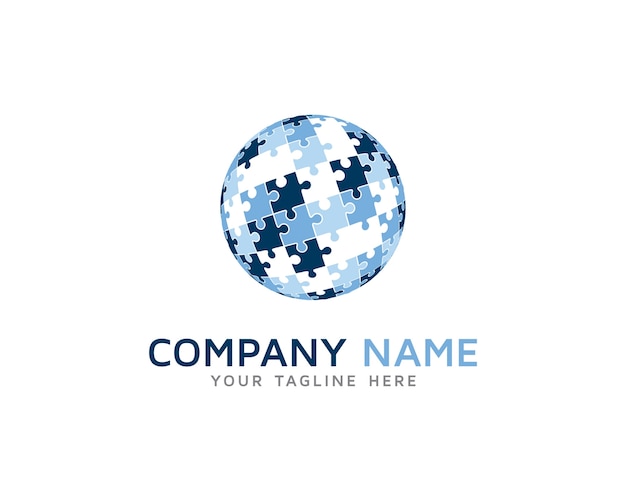Download Free Earth Globe Logo With Puzzle Design Premium Vector Use our free logo maker to create a logo and build your brand. Put your logo on business cards, promotional products, or your website for brand visibility.