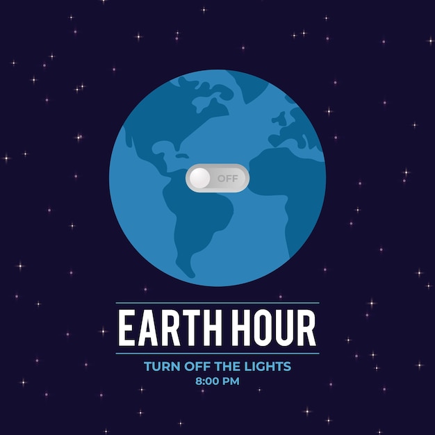 Free Vector Earth Hour Illustration With Planet And Switch