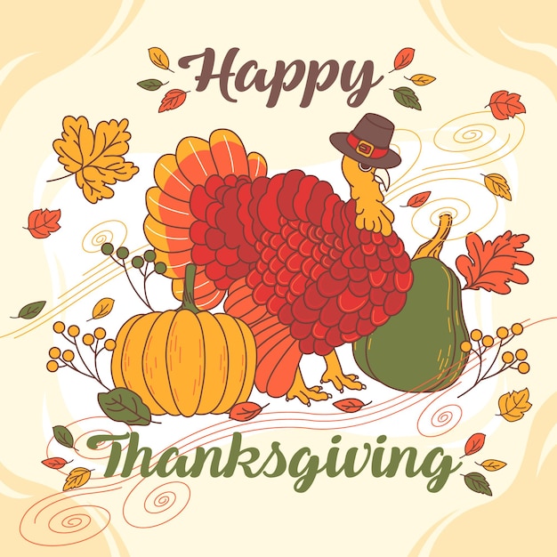 Premium Vector | Earth tone thanksgiving greeting post