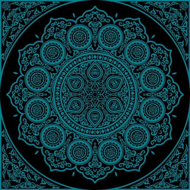 Download East blue mandala - round ornament Vector | Premium Download