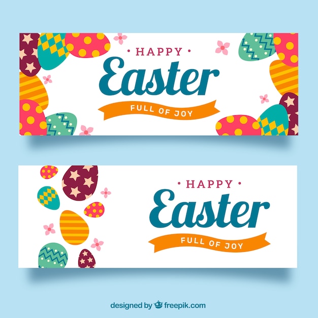 Easter banner collection Vector | Free Download