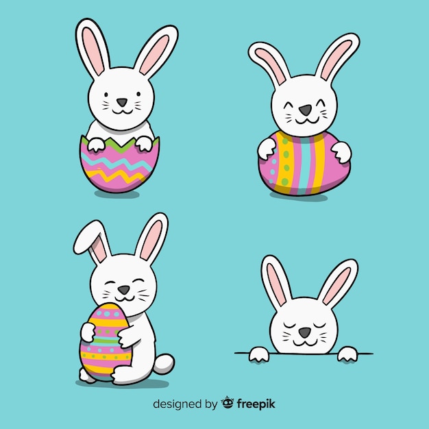 Free Vector | Easter bunny collection