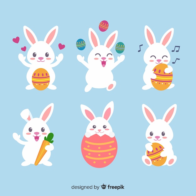 Download Easter bunny collection Vector | Free Download