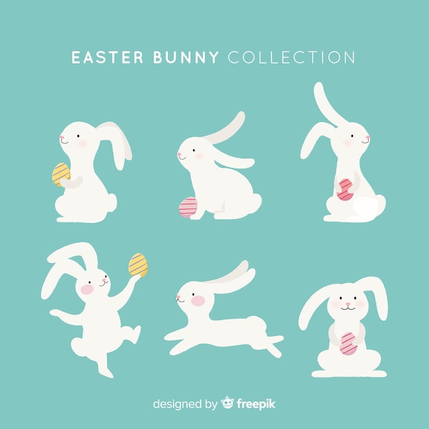 Easter bunny collection | Free Vector