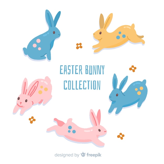 Premium Vector | Easter bunny collection