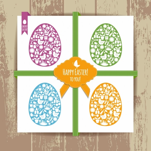 Easter card with colorful eggs