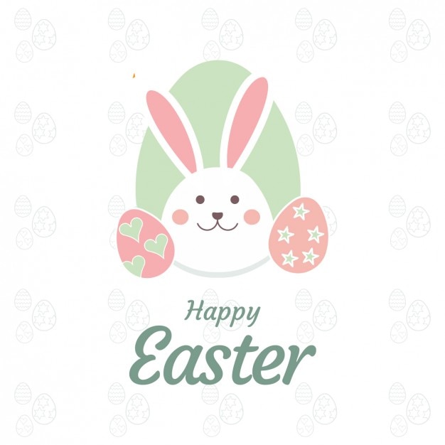 Download Free Vector | Easter card with cute bunny