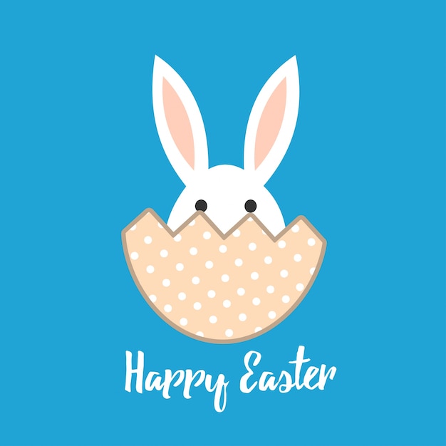 Download Easter card with rabbit in egg | Free Vector