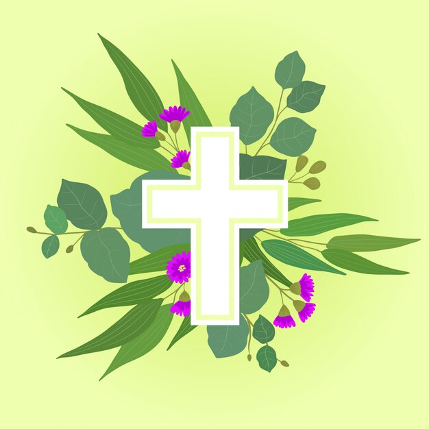 Easter cross illustration Vector | Premium Download