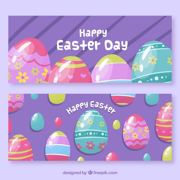 Free Vector Easter day banners