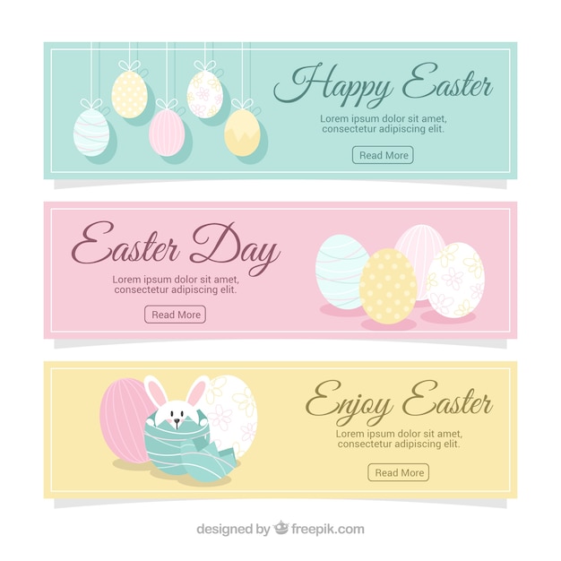 Free Vector | Easter day banners