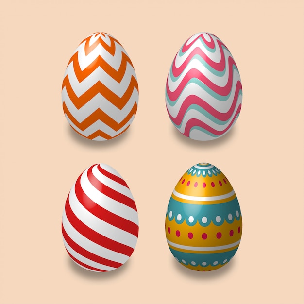 Download Easter day, egg 3d collection | Premium Vector