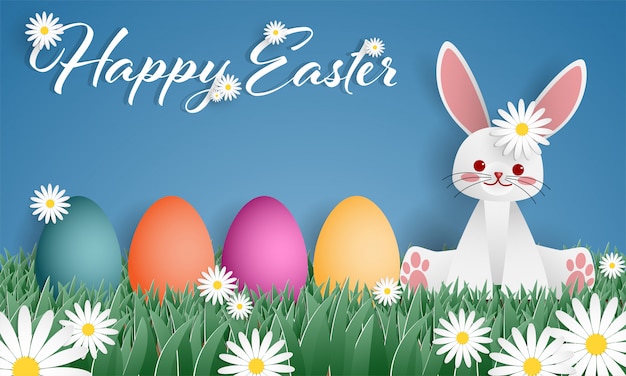 Premium Vector | Easter day greeting background.