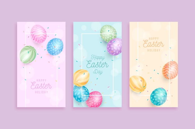 Easter day social media stories Free Vector