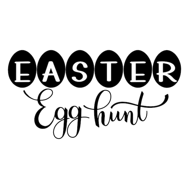 Premium Vector | Easter egg hunt lettering. hand written easter phrases ...