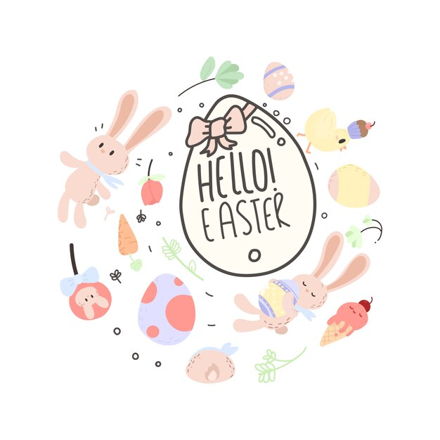 Premium Vector | Easter elements set