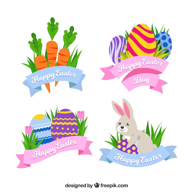 Free Vector | Easter label collection