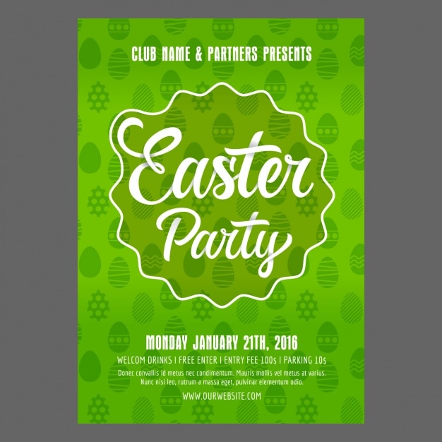 Free Vector | Easter party poster design