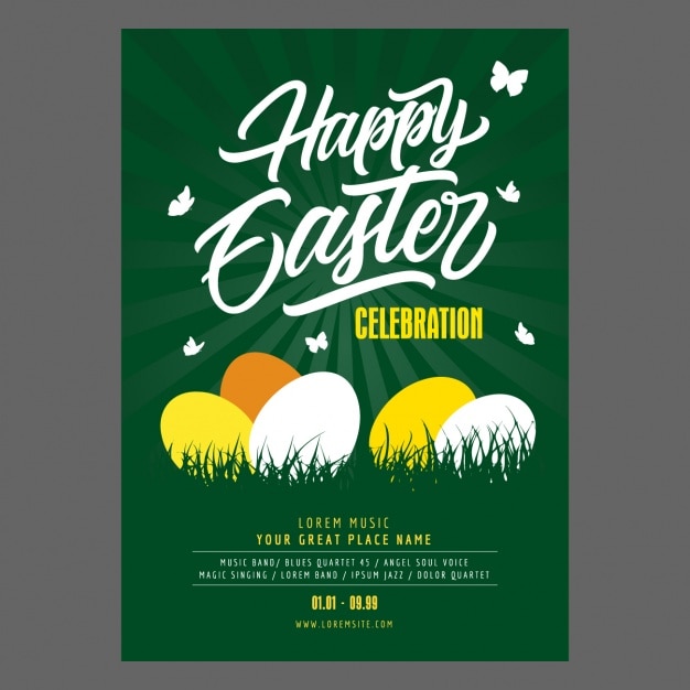 Easter party poster design Vector | Free Download