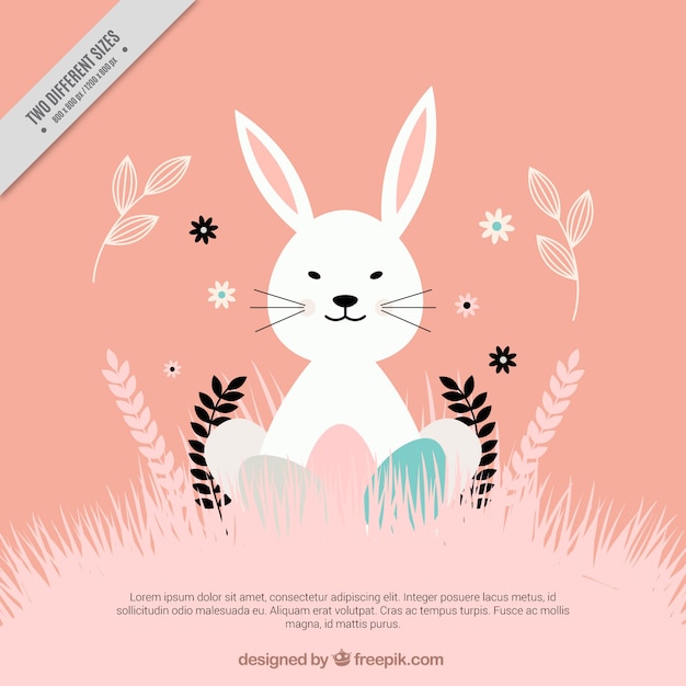 Download Free Vector | Easter rabbit background in vintage style