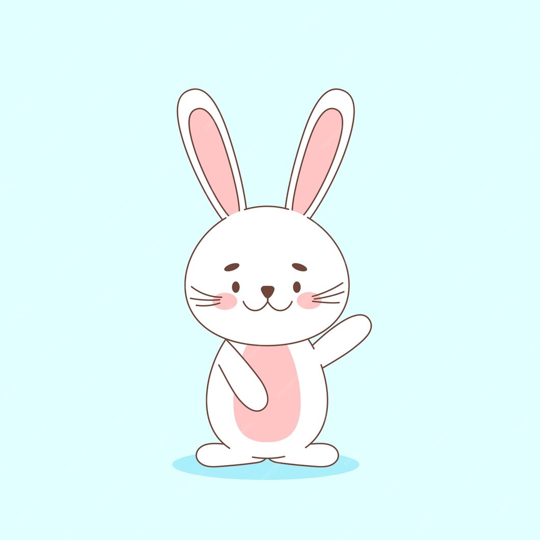 Premium Vector | Easter rabbit on the blue background