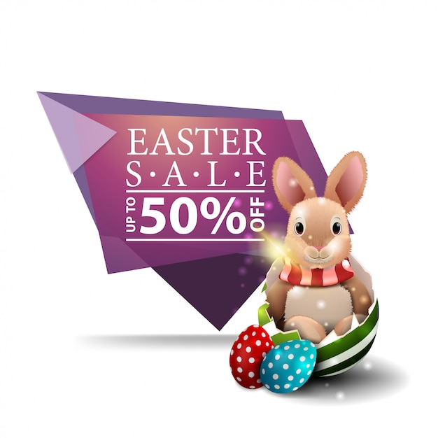 Download Easter sale, pink banner with easter bunny in egg ...