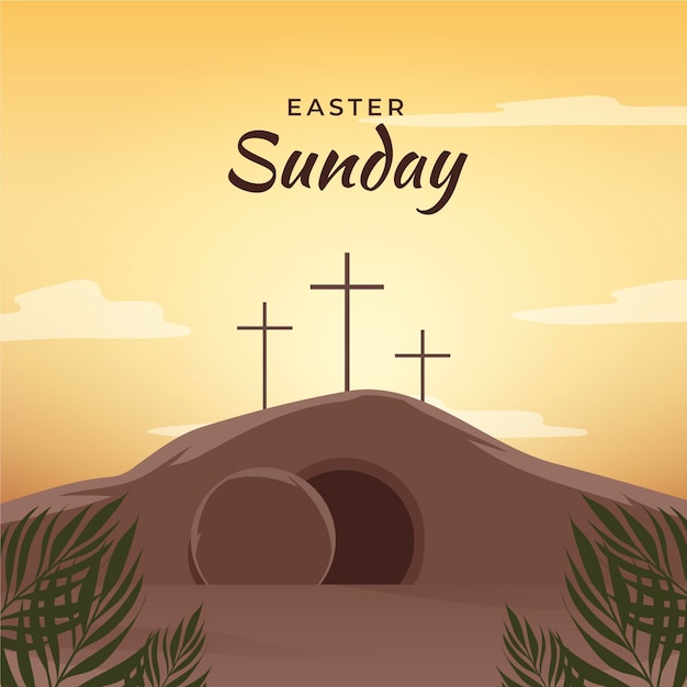 Free Vector | Easter sunday illustration