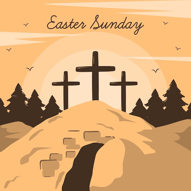 Free Vector | Easter sunday illustration