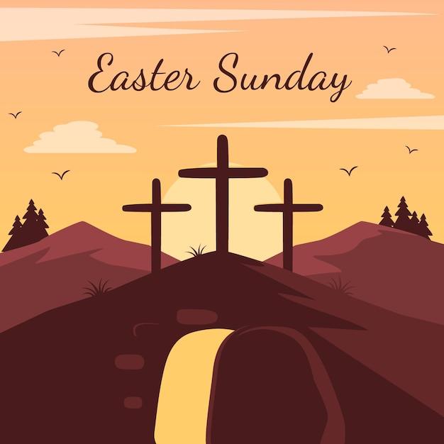 Free Vector Easter sunday illustration