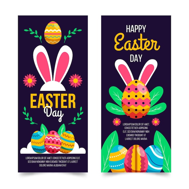 Free Vector | Easter vertical banners set