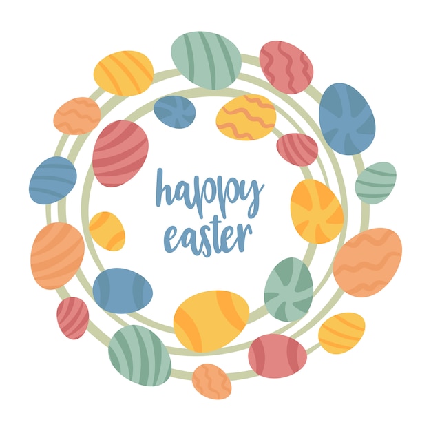 Download Easter wreath made of eggs | Premium Vector