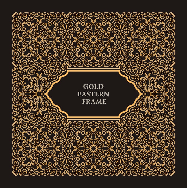 Premium Vector | Eastern gold arabic frame