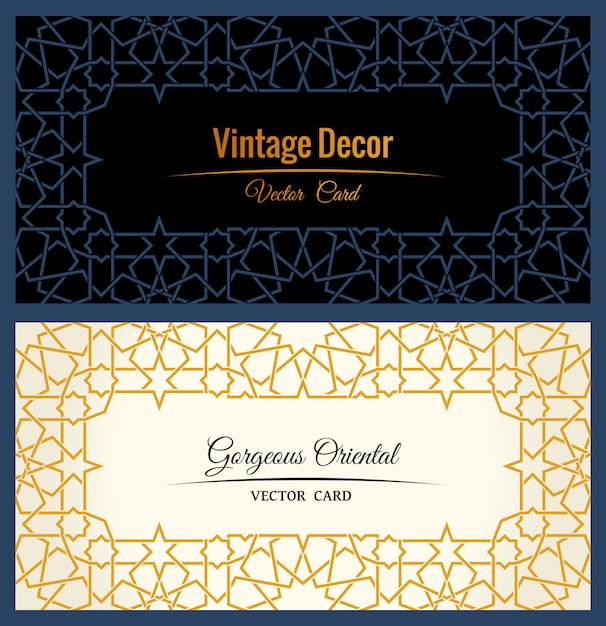 Eastern gold arabic frames | Premium Vector