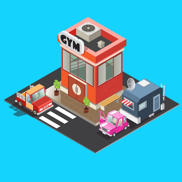 Download Easy to edit vector illustration of isometric cityscape ...