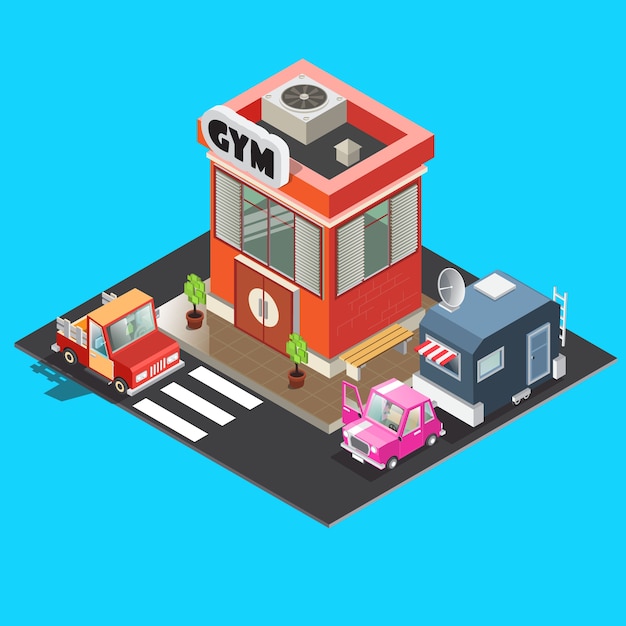 Download Easy to edit vector illustration of isometric cityscape. | Premium Vector