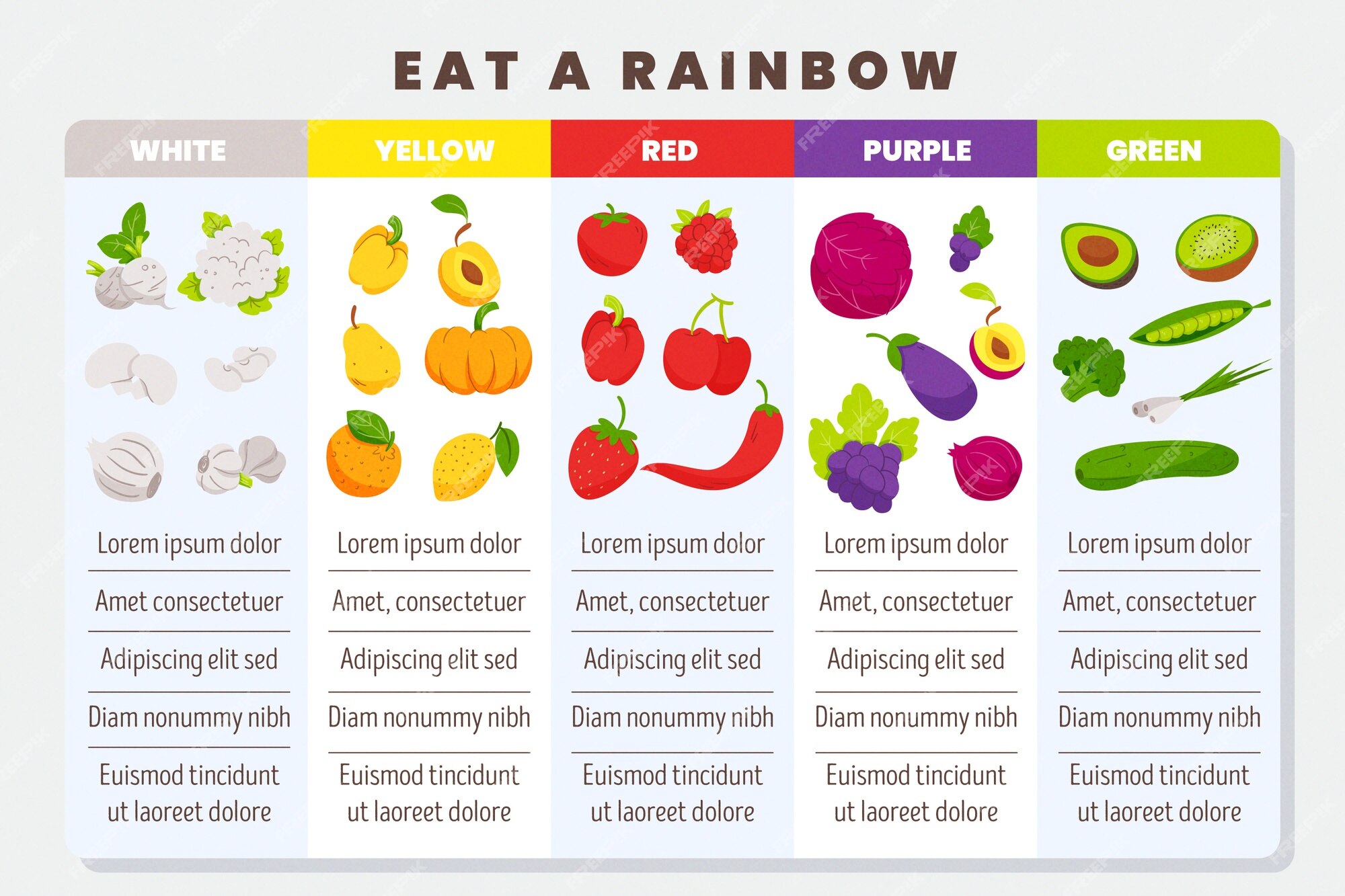 Free Vector Eat A Rainbow Infographic