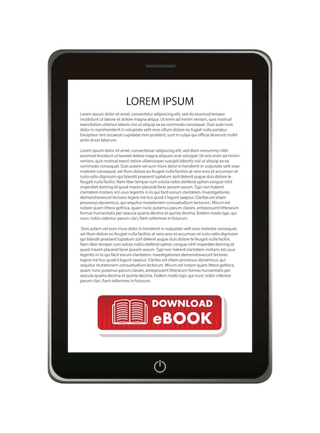Ebook download over white background vector illustration Premium Vector