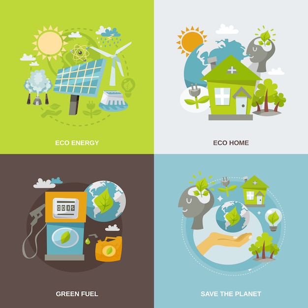 Free Vector | Eco energy flat