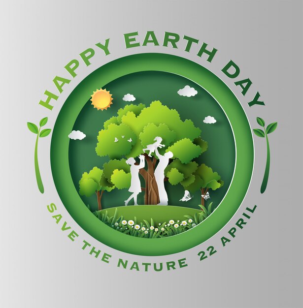  Eco friendly and earth day concept. Premium Vector