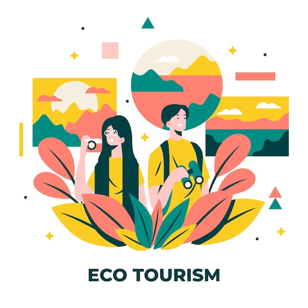 Free Vector Eco Tourism Concept