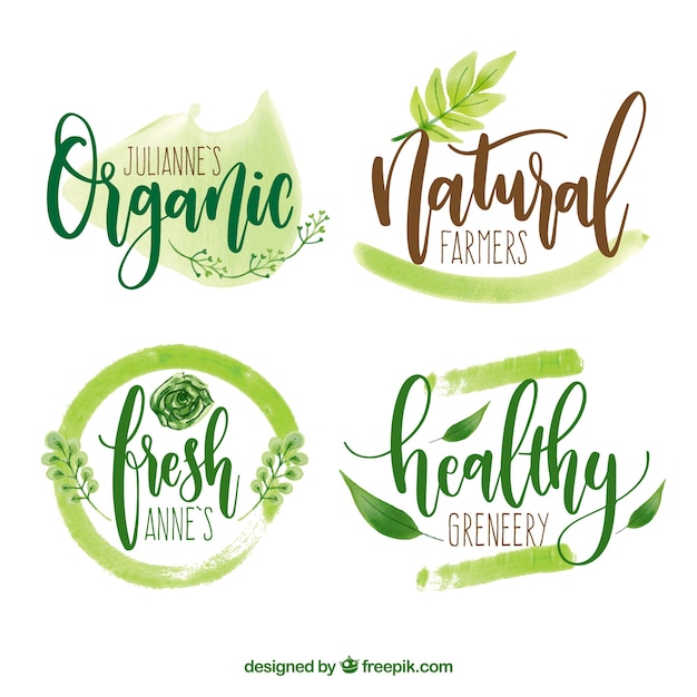 Premium Vector Ecological Watercolor Logos More than a million free vectors, psd, photos and free icons. https www freepik com profile preagreement getstarted 1090499
