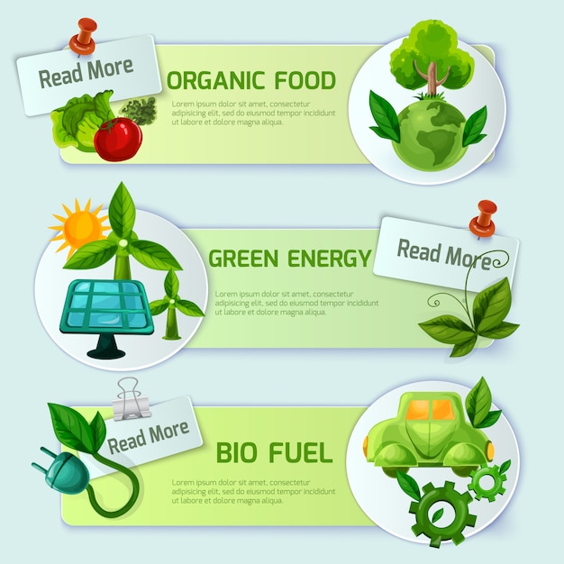 Ecology Banner Set Free Vector