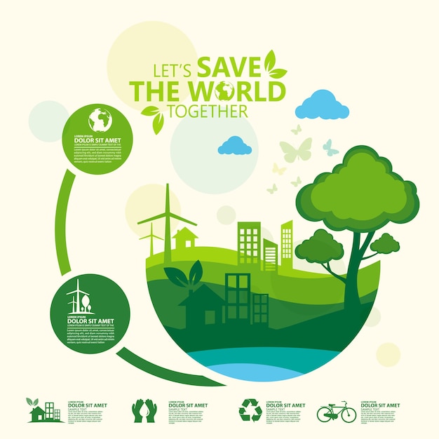 Premium Vector | Ecology and environment conservation creative idea ...