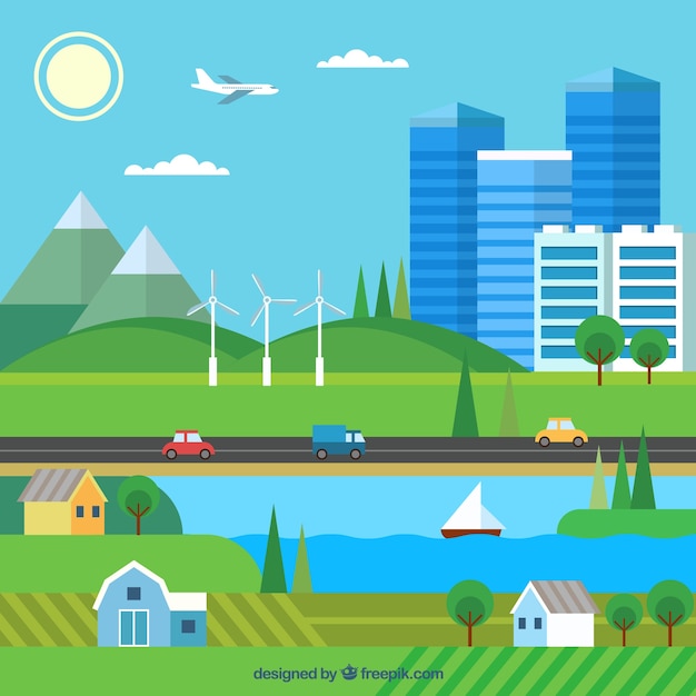 Free Vector | Ecosystem conservation composition with flat design