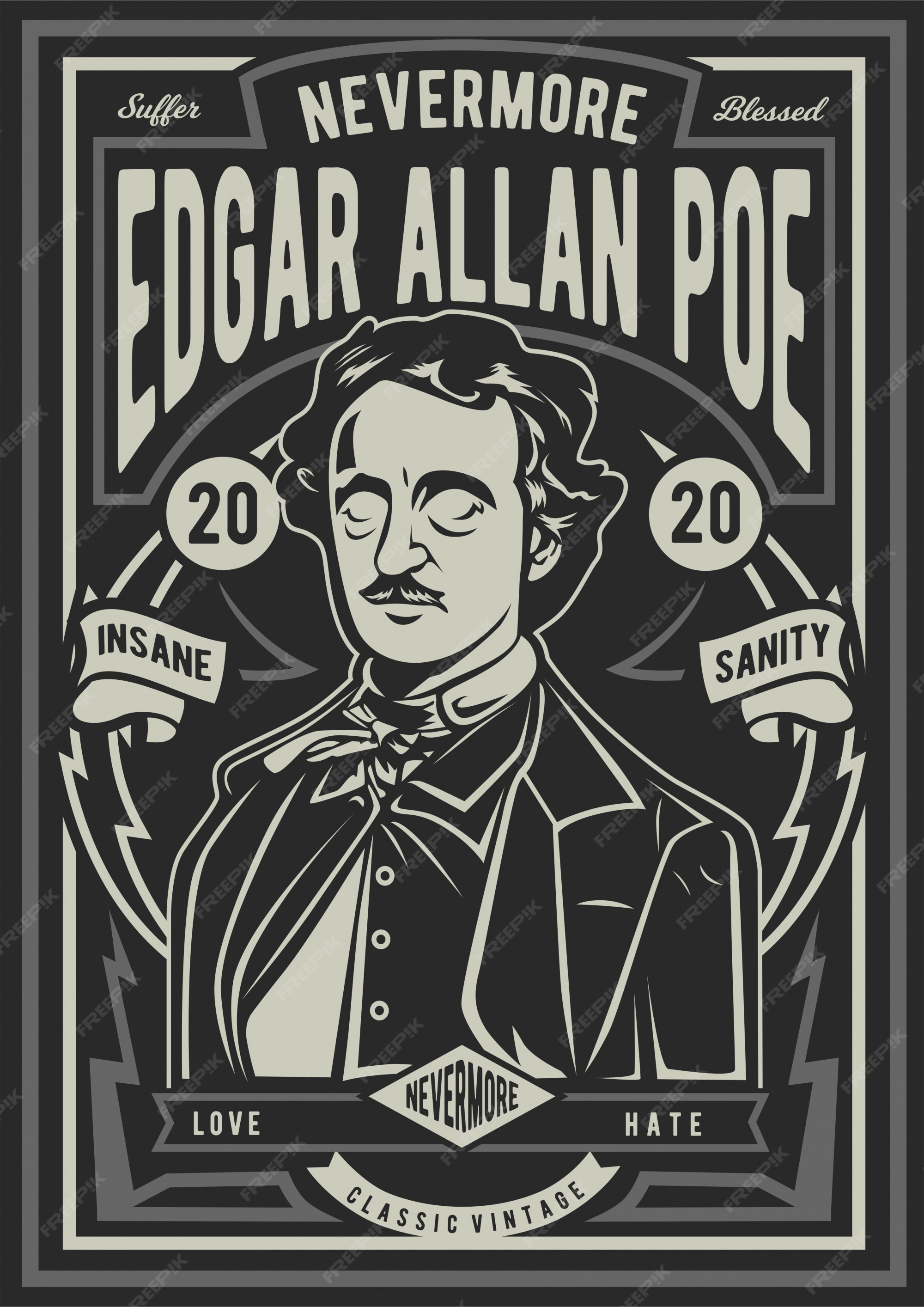 Premium Vector Edgar Allan Poe Illustration