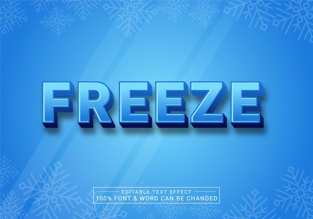 Слово freeze. Шрифт с эффектом заморозки.
